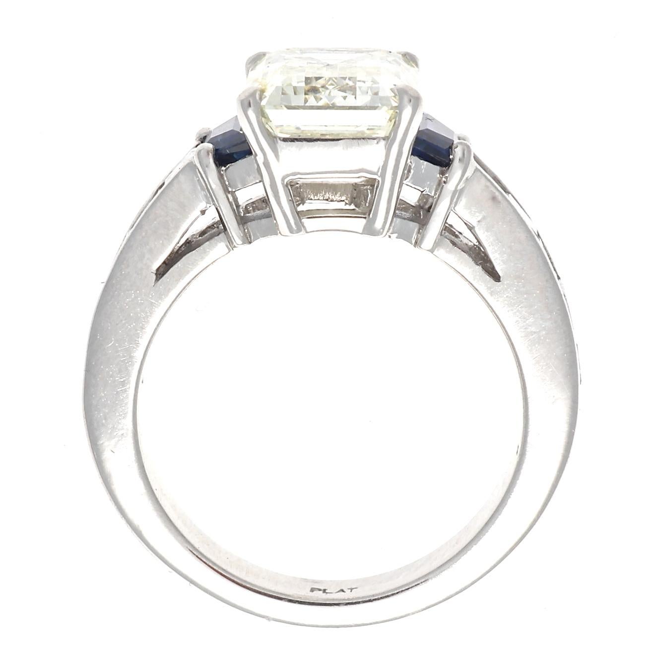 Emerald Cut GIA 3.44 Carat Diamond Platinum Ring
