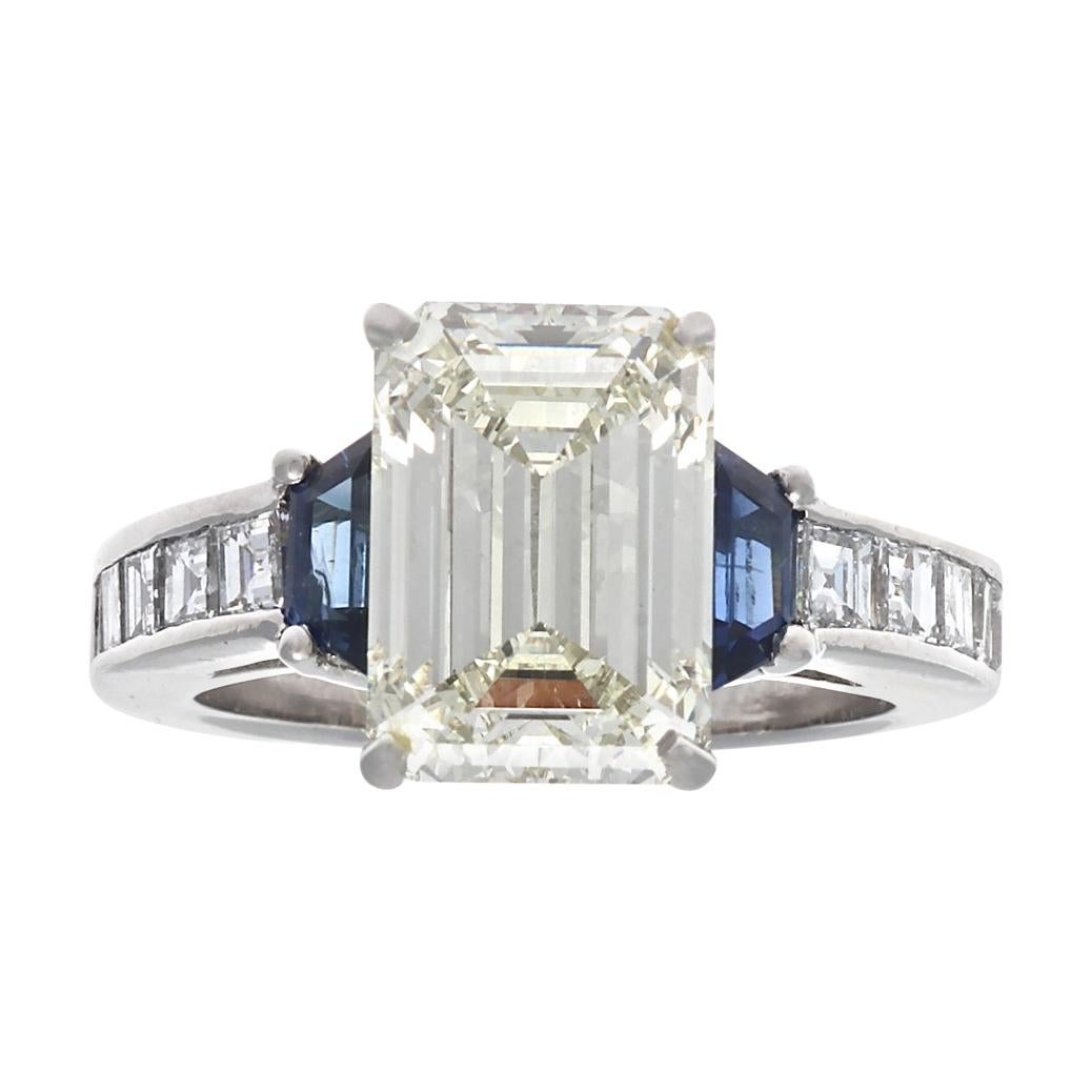 GIA 3.44 Carat Diamond Platinum Ring