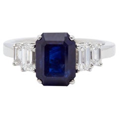 GIA 3.48 Carat Ceylon Sapphire and Diamond Platinum Ring