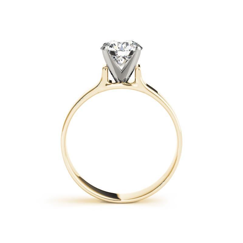 GIA 3.50 Carat Round Modern Cathedral Solitaire 18K Yellow Gold Diamond Ring In New Condition For Sale In New York, NY