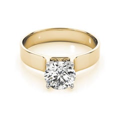 GIA 3.50 Karat Runder Moderner Dom Solitär 18K Gelbgold Diamantring
