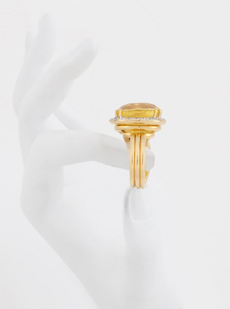 GIA 35.24 Carat Sapphire Diamond 18 Karat Guggenheim Ring by John Landrum Bryant For Sale 1