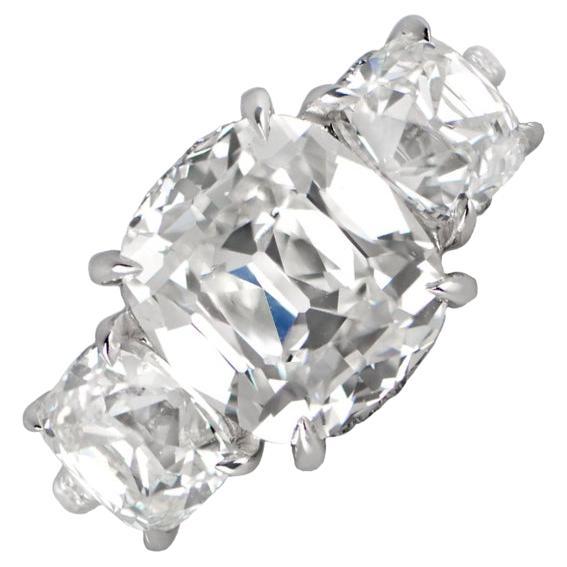 GIA 3.53ct Antique Cushion Cut Diamond Engagement Ring, VS1 Clarity, Platinum For Sale