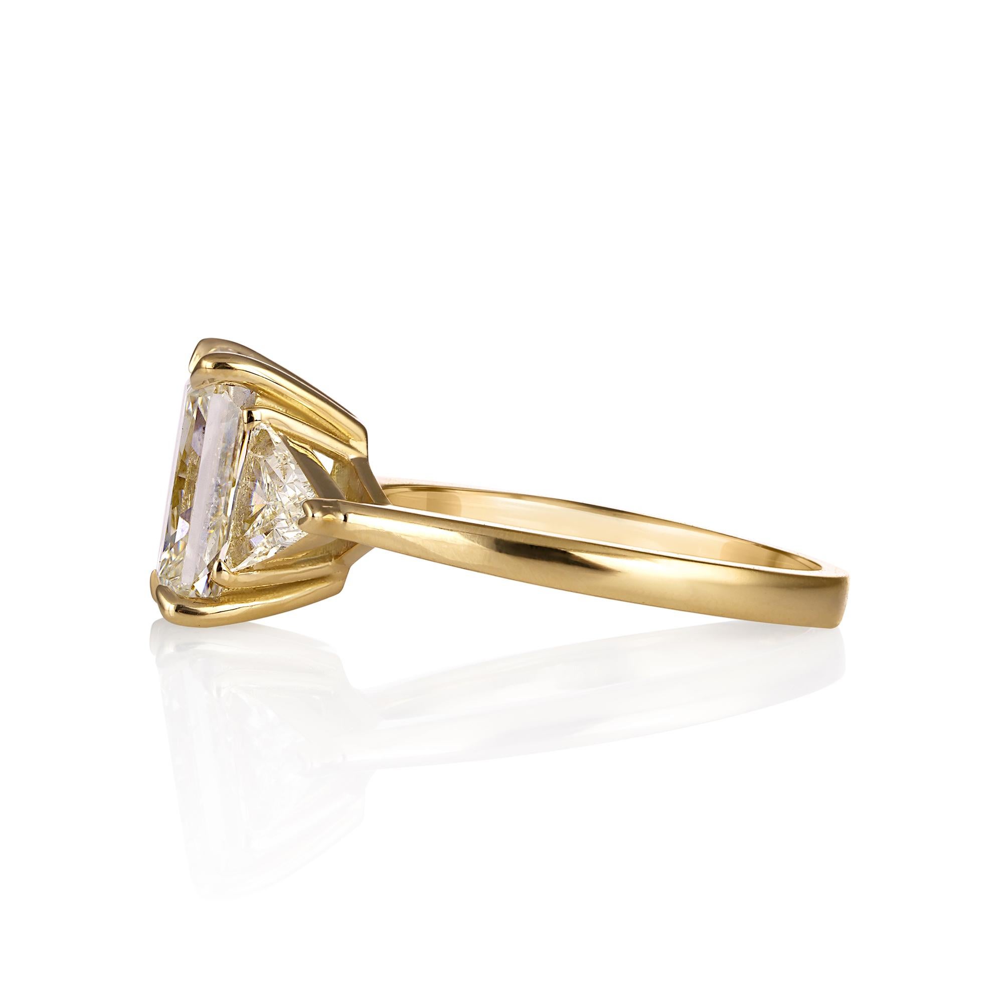GIA 3,57 Karat Nachlass Vintage Strahlender Diamant Verlobungs-Ehering 18k Gelbgold Rin 2