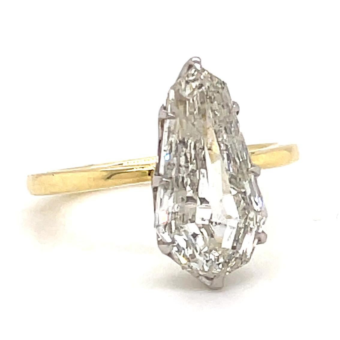 shield cut diamond engagement ring