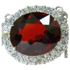 GIA 36.21 Carat Natural Spessartite Diamond Necklace, Collector Grade