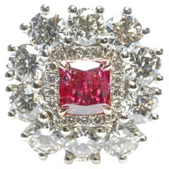 GIA 3.62ct Argyle Australia 1pp Fancy Vivid Pink Diamond Platinum Ring