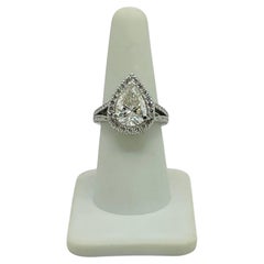 GIA 3,72 Karat birnenförmiger Diamantring aus Platin