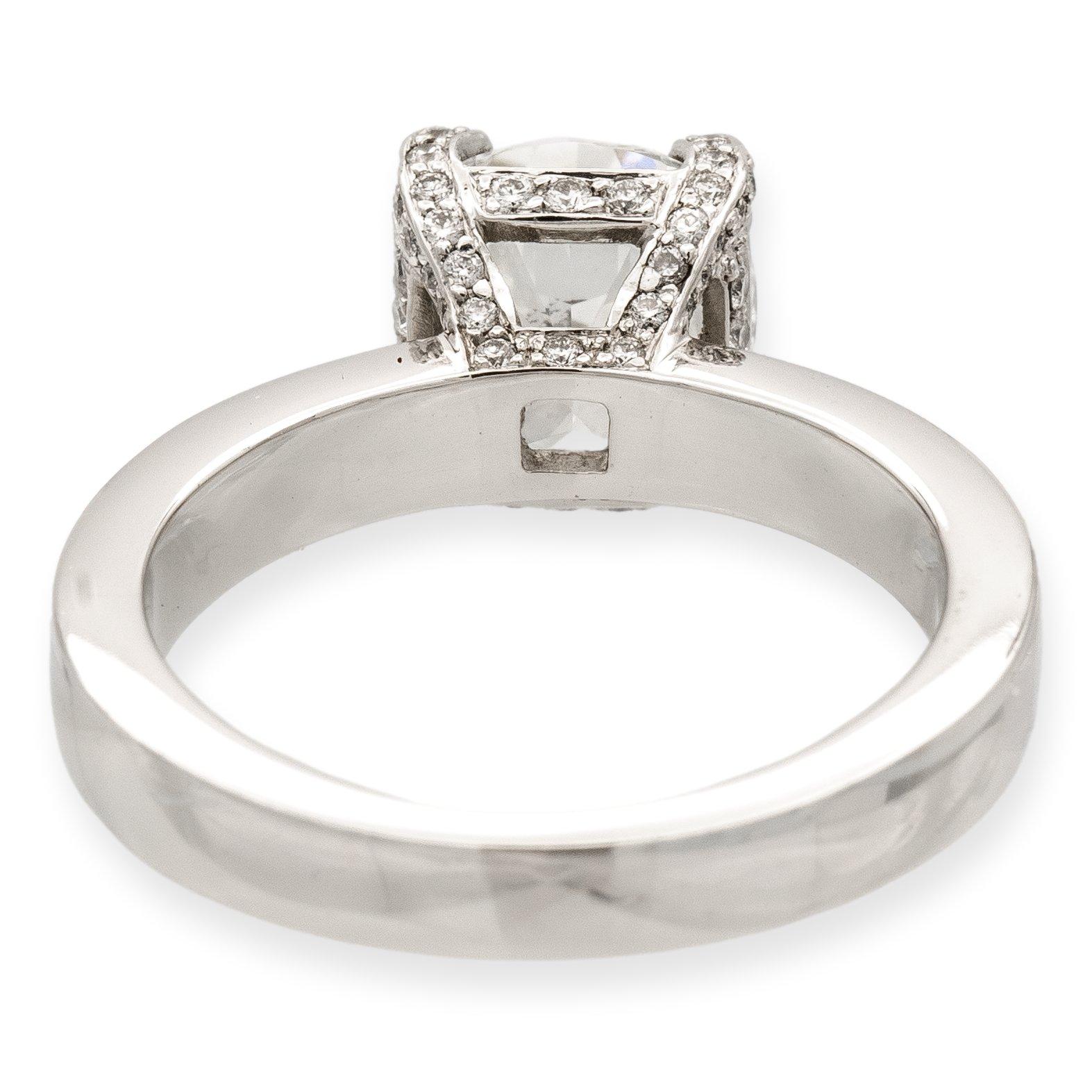 Cushion Cut GIA 3.72ct. Cushion Brilliant Cut Diamond Engagement Ring GVS2 in Platinum For Sale