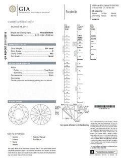 GIA 3.77 Carat Traditional Round Baguettes Diamond Ring Platinum VS2 K