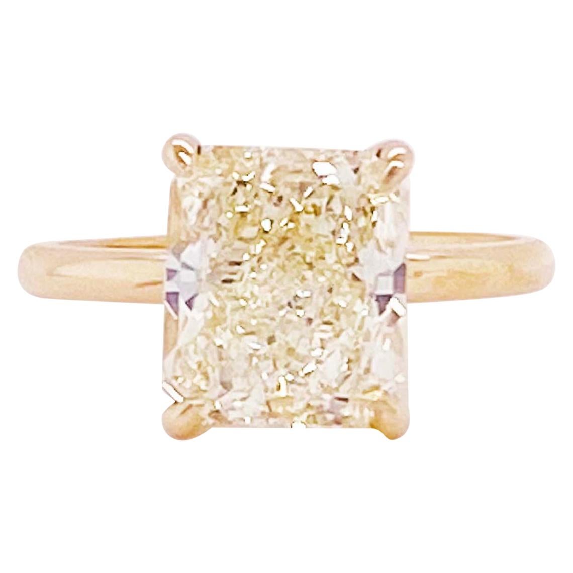 Made-to-Order GIA Radiant Diamond Solitaire Engagement Ring 14 Karat Yellow Gold