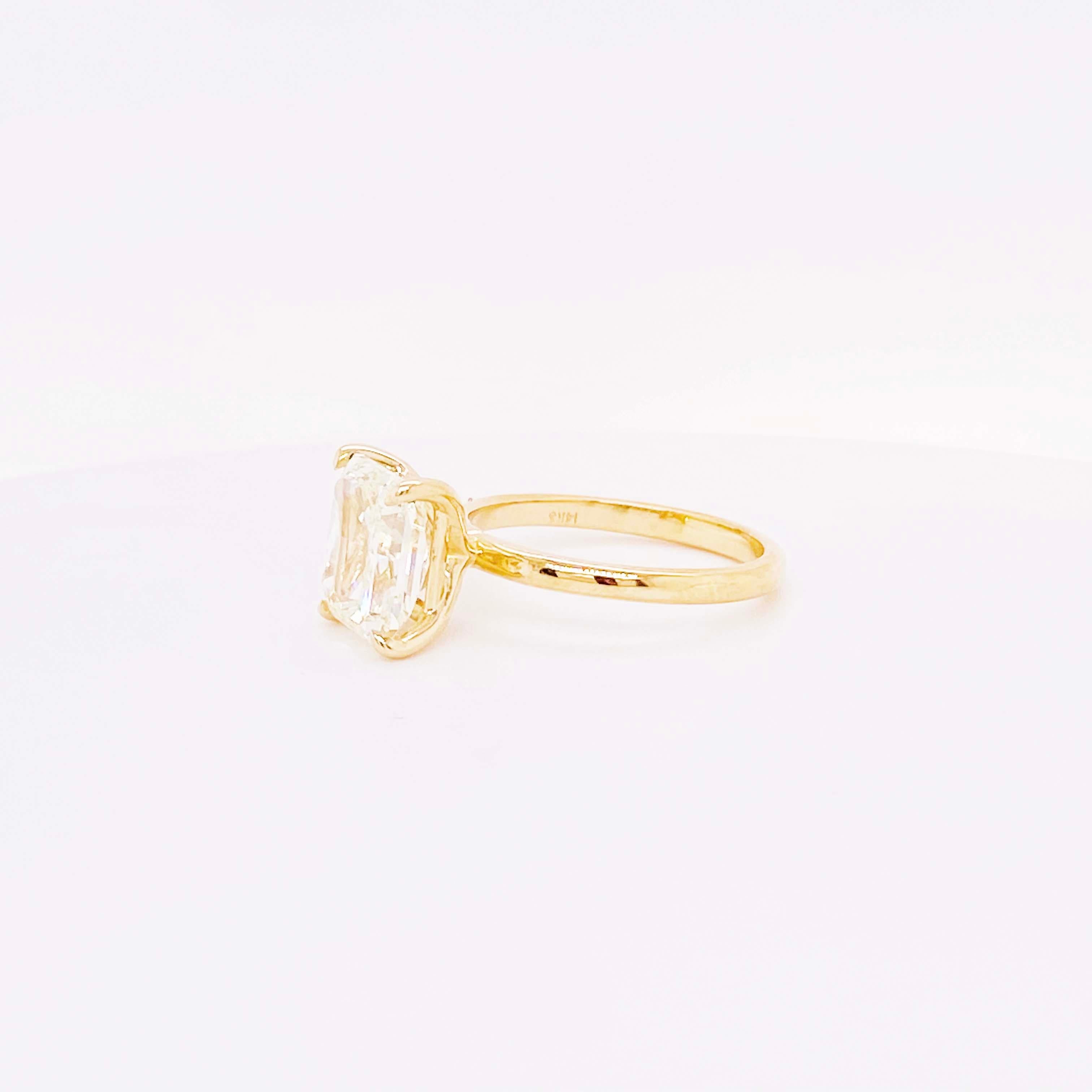 Radiant Cut Made-to-Order GIA Radiant Diamond Solitaire Engagement Ring 14 Karat Yellow Gold