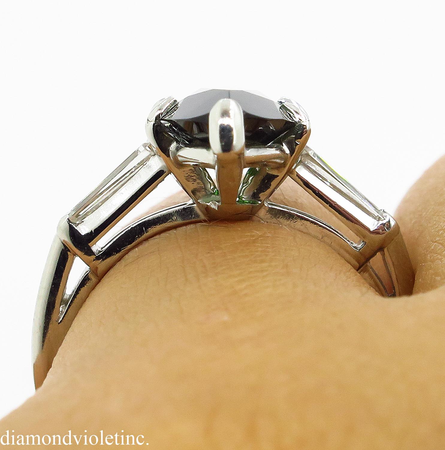 GIA 3.85 Carat Green Tourmaline Diamond Engagement Wedding Platinum Ring 10