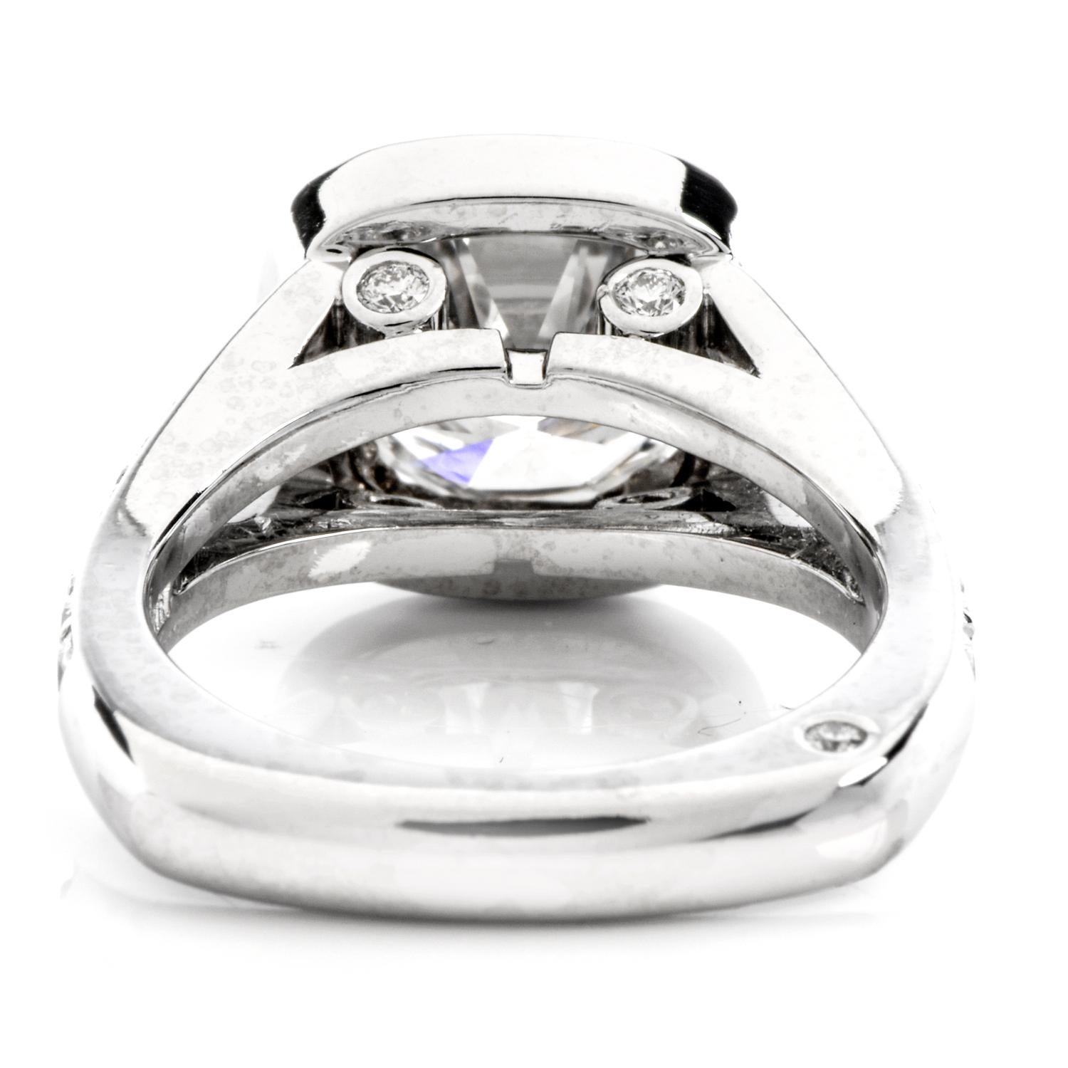 Round Cut GIA 3.89 Carat Round Diamond G-VVS2 Platinum Diamond Engagment Ring