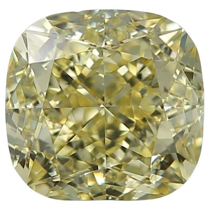 GIA 3ct Cushion Diamond VVS2 Fancy Yellow Loose or Set in Solitaire Ring