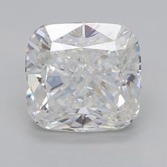 GIA 3ct Cushion Solitaire with Half Eternity 18K White Gold Diamond Ring