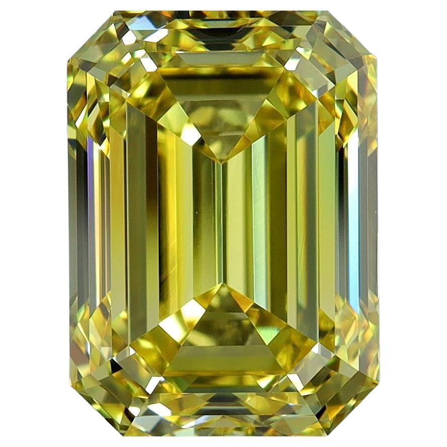 GIA 3ct Fancy Vivid Yellow Emerald VVS1 Loose or Set in Solitaire Ring