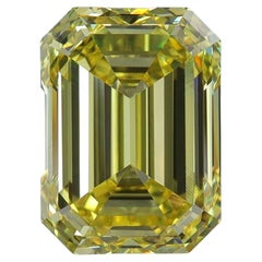 GIA 3ct Fancy Vivid Yellow VVS1 Emerald Cut Diamond Loose or in Solitaire Ring