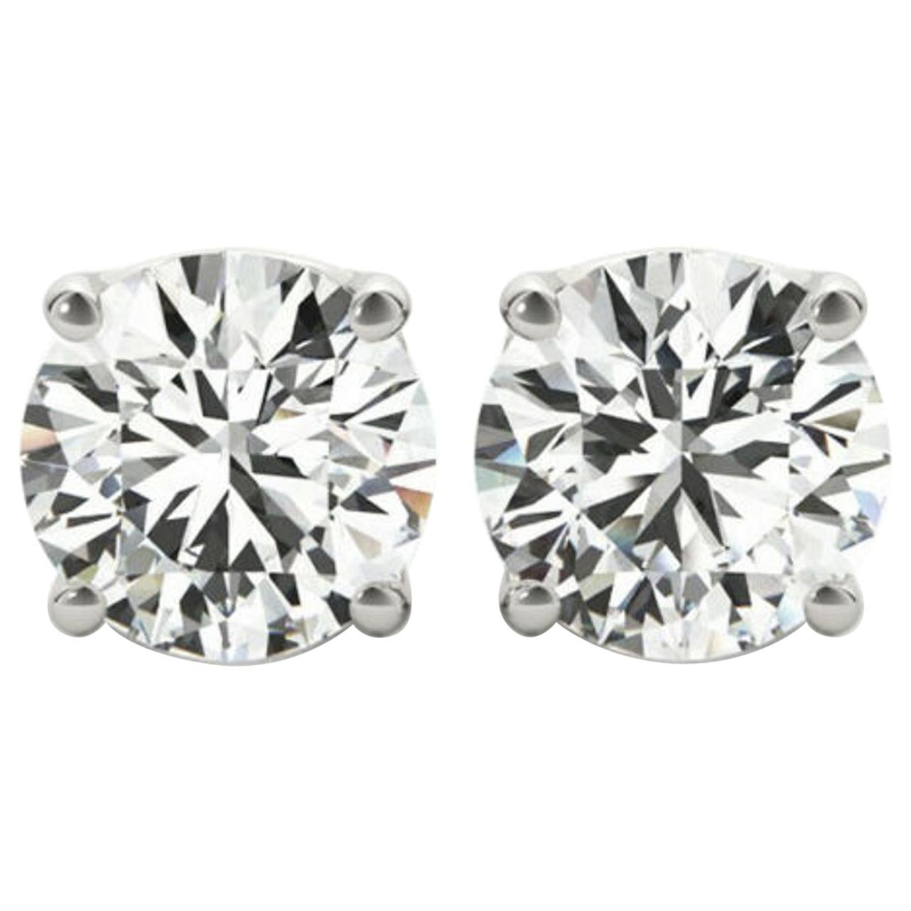 GIA 4.02 Carat Diamond Stud Earrings