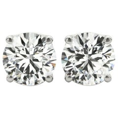 GIA 4.02 Carat Diamond Stud Earrings