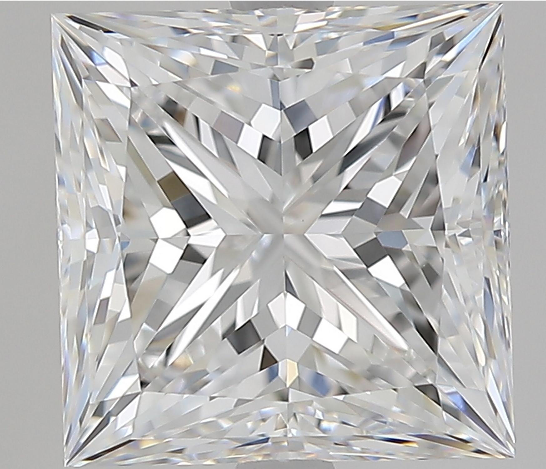 This exquisite ring proudly showcases a magnificent 4 ct Princess-cut diamond, a testament to both luxury and precision craftsmanship. Certified by the Gemological Institute of America (GIA), this diamond boasts an G color grade, placing it among
