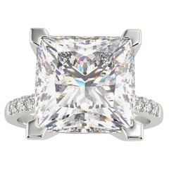 Bague en or avec diamant G VS2 de 4 carats, taille princesse