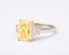 GIA 4 Carat Yellow Diamond Ring