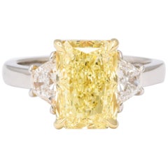 GIA 4 Carat Yellow Diamond Ring