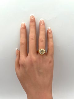 GIA 4 Carat Yellow Heart Diamond Bezel Solitaire Ring in 18K Yellow Gold