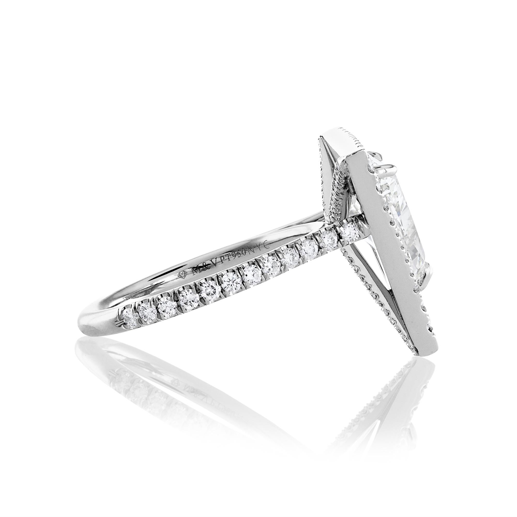 Trillion Cut GIA 4.01ct Estate Vintage Trillion Diamond Halo Engagement Wedding Platinum Ring For Sale