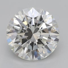 GIA 4.01ct Round Three-Stone Tapered Baguette 18K White Gold Diamond Ring