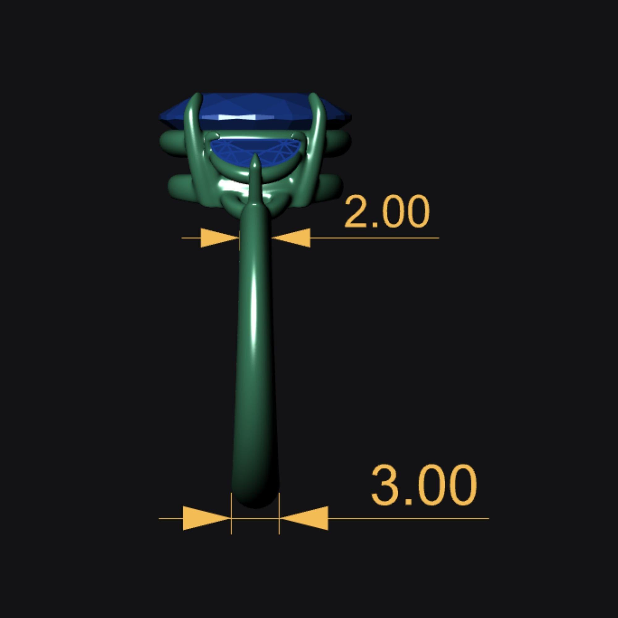 Taglio ovale GIA 4,02 carati di diamante taglio ovale E/VS2 Anello sidestone a mezza luna con tre pietre in vendita