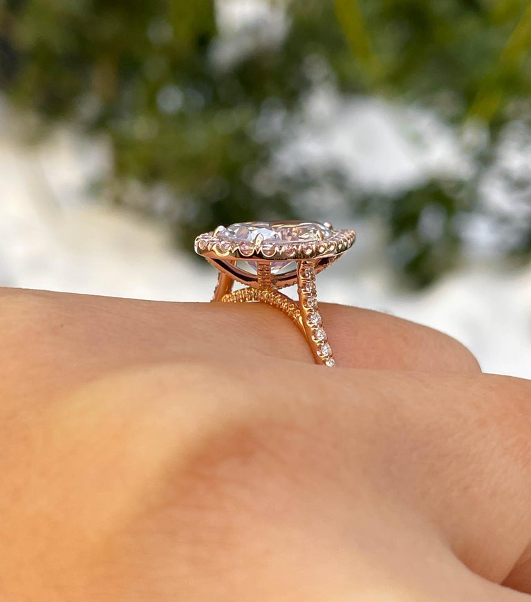 GIA 4.02ct Estate Vintage Pear Diamond Engagement Wedding 18k Rose Gold Ring 8