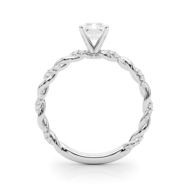 GIA 4,02ct Radiante Micro Pave Fascia a treccia intrecciata  Anello con diamante In condizioni Nuovo in vendita a New York, NY