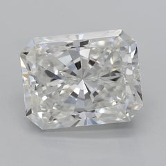 GIA 4.02ct Radiant Three-Stone Tapered Baguette 18K White Gold Diamond Ring