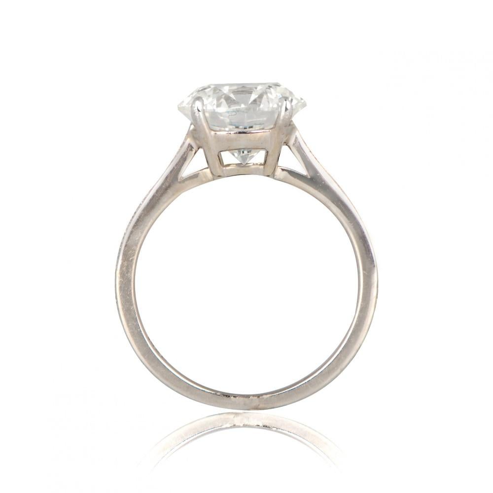 Round Cut GIA 4.02ct Round Brilliant Cut Diamond Engagement Ring, 14k Gold For Sale
