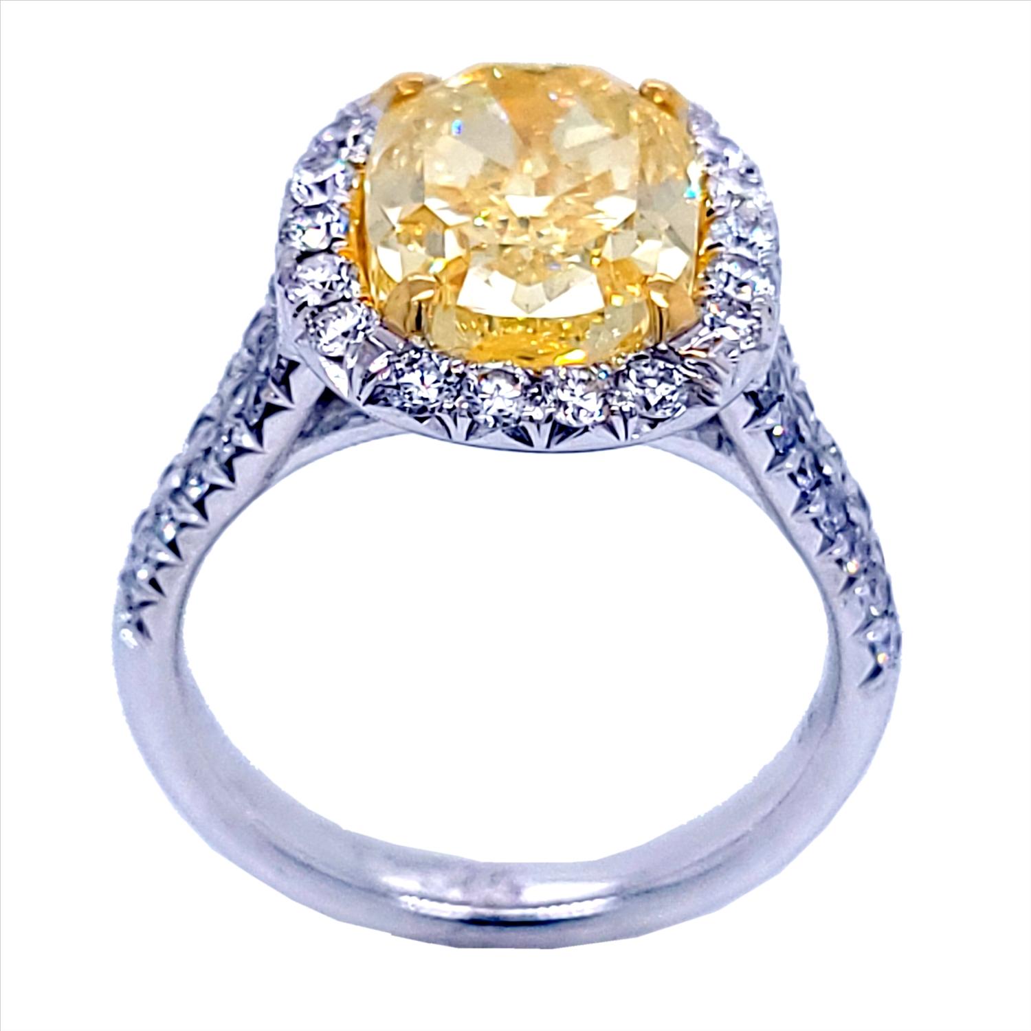 tiffany oval yellow diamond ring