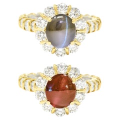 Vintage GIA 4.09 Carats Color Change Alexandrite Diamond Platinum 18 Karat Gold Ring