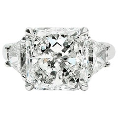 GIA 4.10 Carat Radiant Cut Diamond Platinum Ring with Traps by J Birnbach