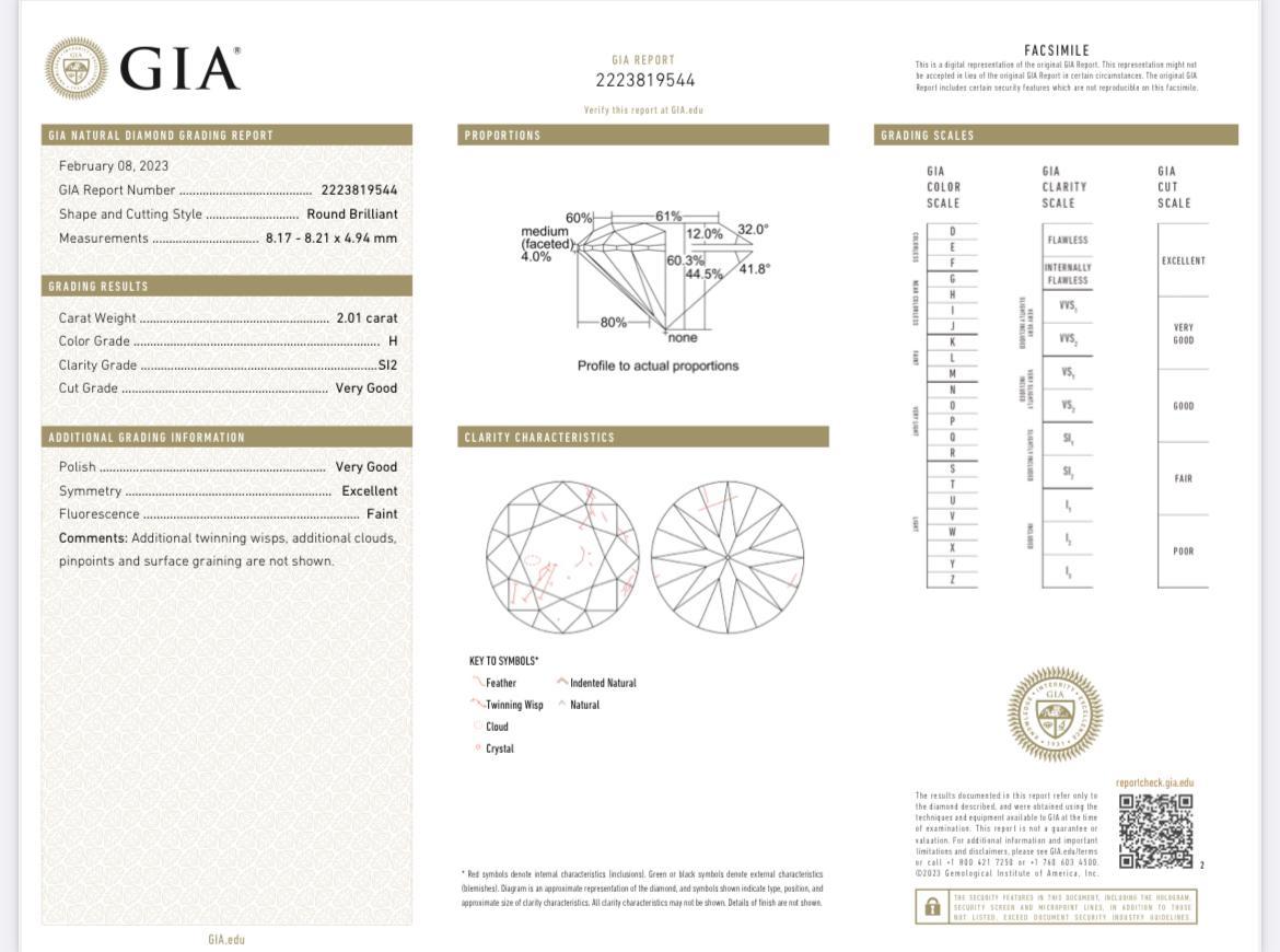 GIA 4.11ct Natural Round Brilliant Cut Diamond Earrings 4-Prong Basket Setting In Excellent Condition For Sale In Aventura, FL