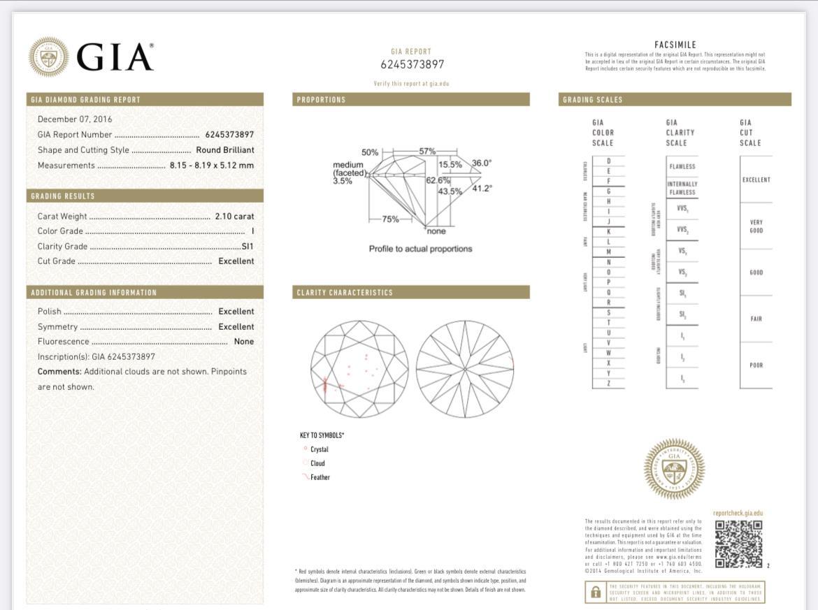 Women's GIA 4.11ct Natural Round Brilliant Cut Diamond Earrings 4-Prong Basket Setting For Sale