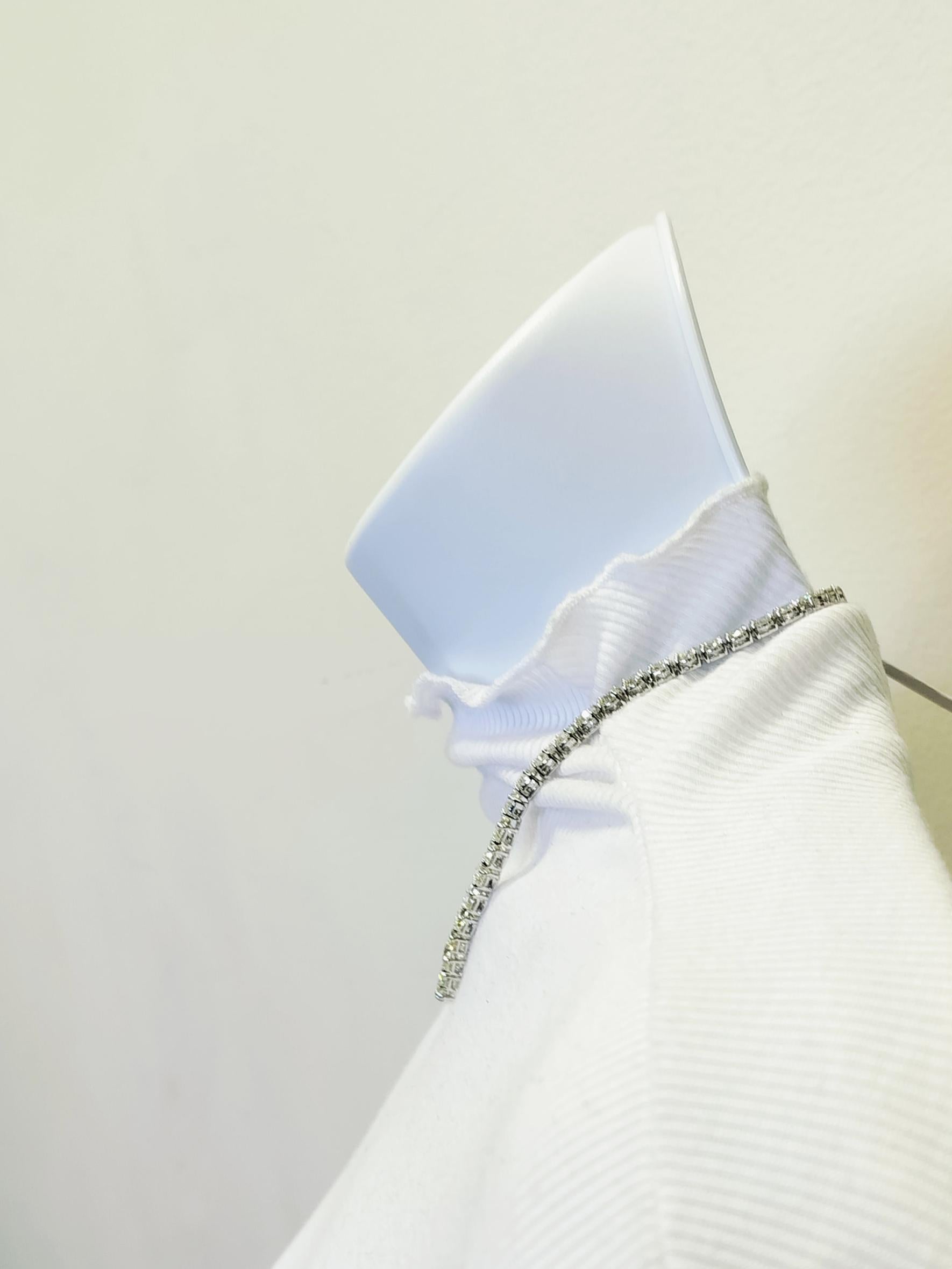 GIA 41,82 ct. Runde Riviera-Halskette aus 18 Karat Weißgold mit weißenen weißen Diamanten im Zustand „Neu“ im Angebot in Los Angeles, CA
