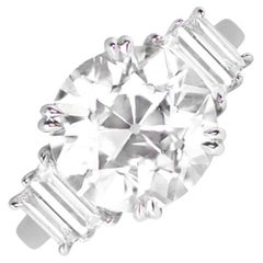 GIA 4.26ct Old European Cut Diamond Engagement Ring, K Color, VS1 Clarity