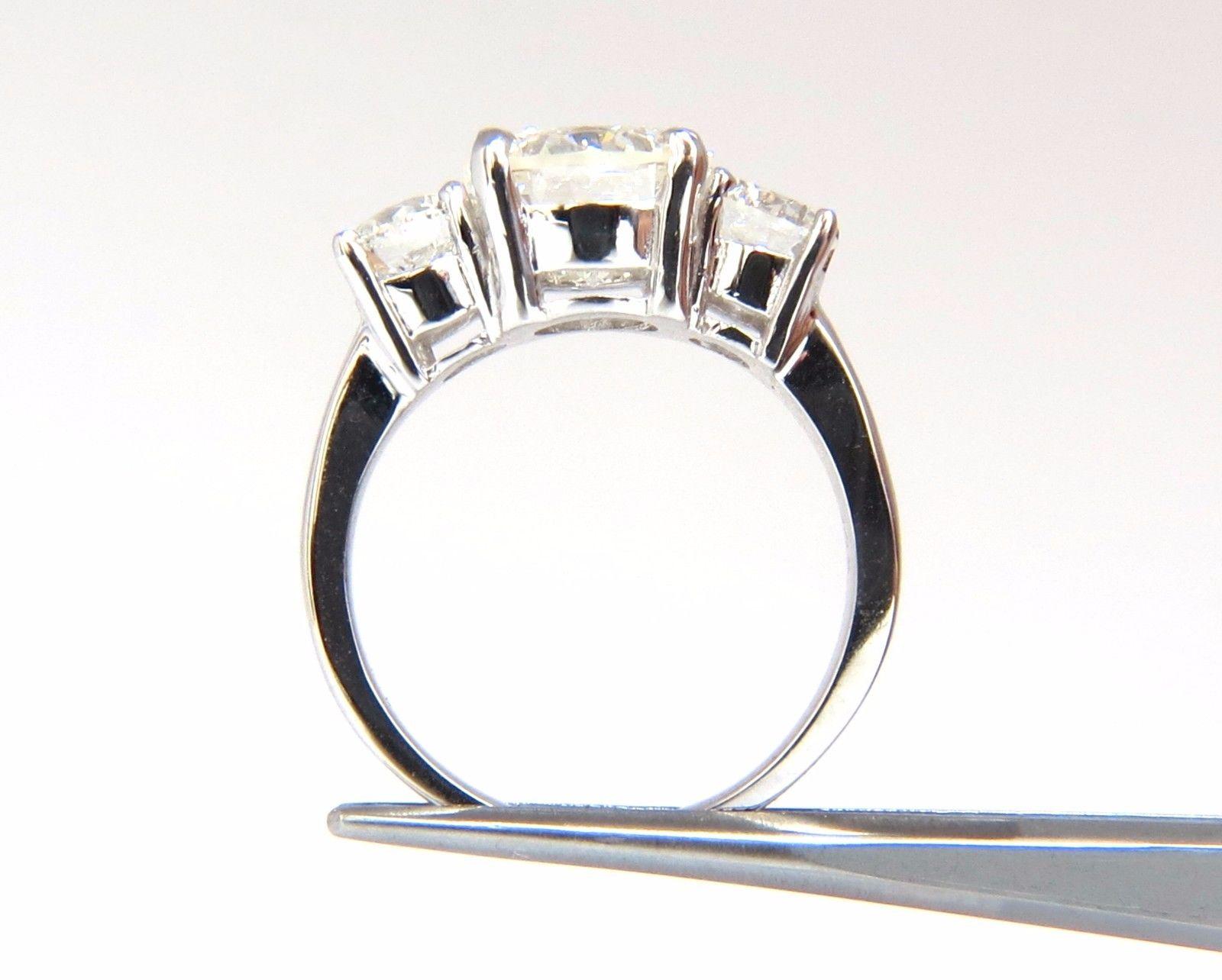 GIA 4.41 Carat Natural Round Brilliant Diamond Ring Classic Three Engagement For Sale 1