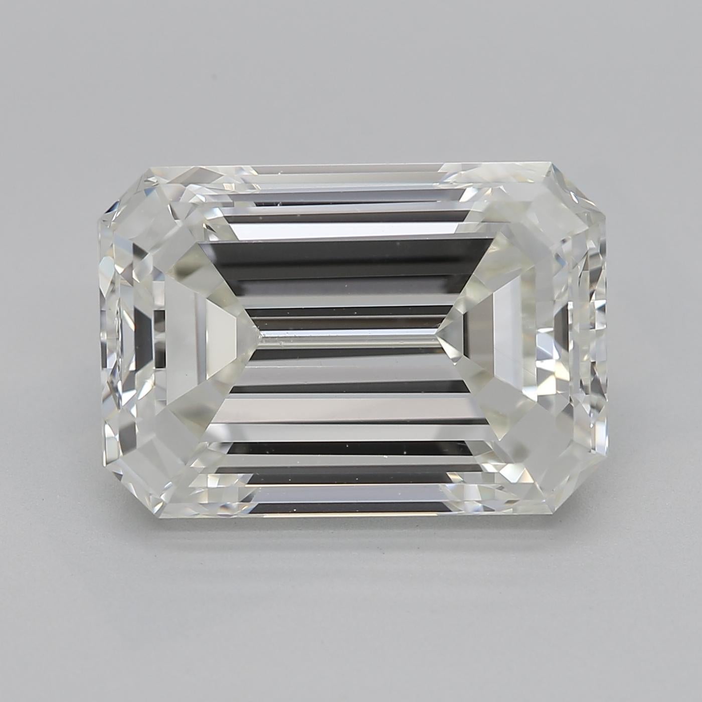 Taille émeraude GIA 5.71ct Emerald Slim Band Prong Set Solitaire 18K White Gold Diamond Ring en vente