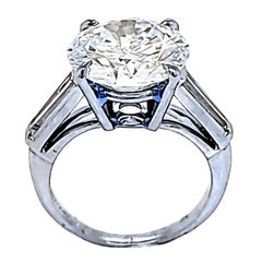 GIA 4.64 Carat K/VS1 Round Brilliant Diamond Platinum 3-Stone Engagement Ring