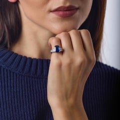 GIA 4.75 carat Ceylon sapphire diamond platinum engagement ring