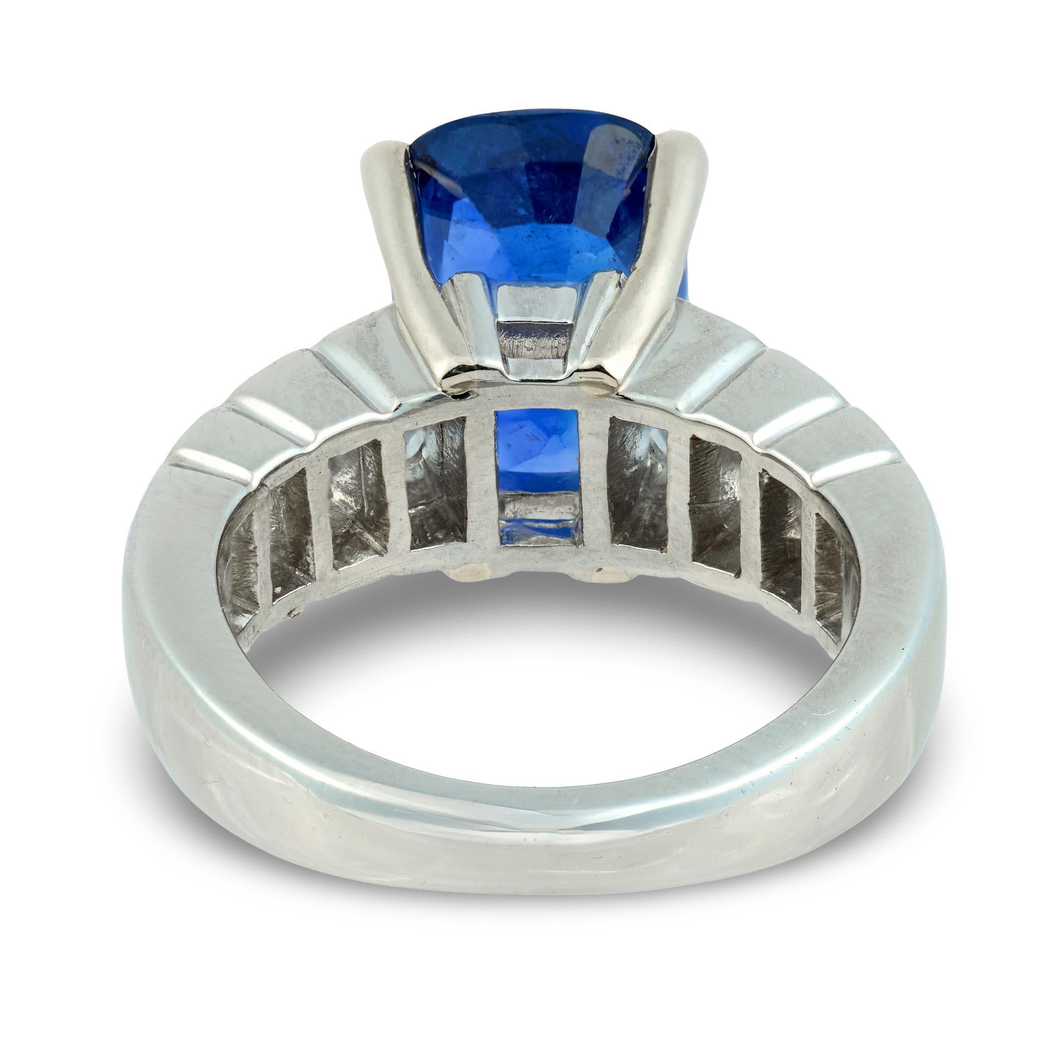 GIA Bague de fiançailles en platine avec saphir de Ceylan de 4,75 carats et diamant Pour femmes en vente