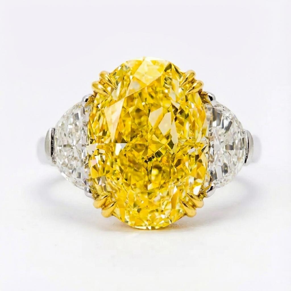 GIA 4,75-Karat Fancy Vivid Yellow Diamond Ring (Zeitgenössisch) im Angebot