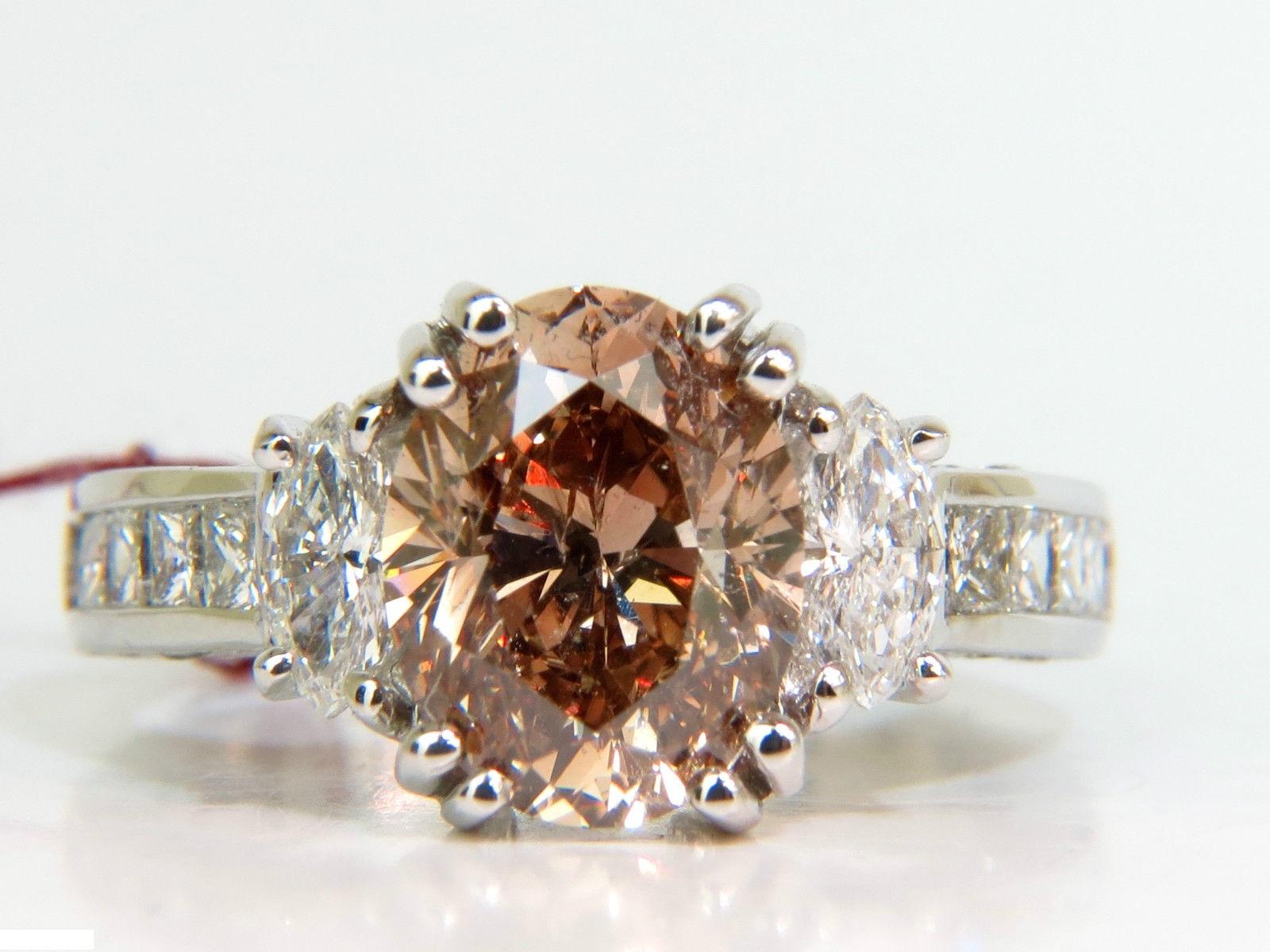 GIA 4.82 Carat Natural Fancy Orange Brown Color Diamond Ring Excellent 4